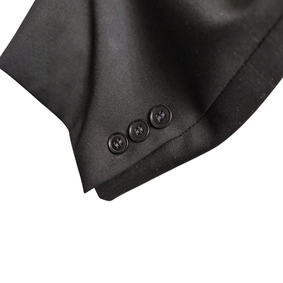 Pal Zileri Black Wool Double Breasted Blazer (54R/44R) Italian Power Suit Style - Picture 5 of 12